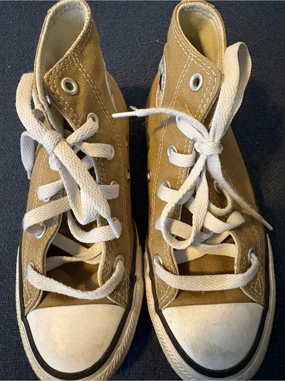 Converse High Tops. Used condition. Girls youth size 13. Khaki type color.